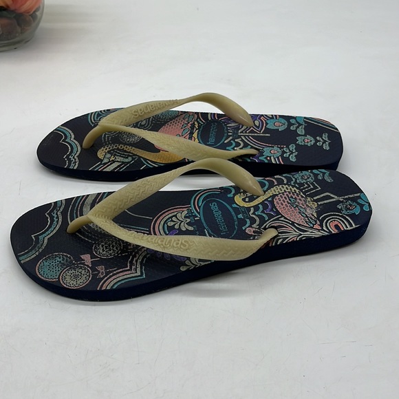 Havaianas Navy Gold Flip Flop Sandals Sz 39-40. FFT2847E - Picture 3 of 7